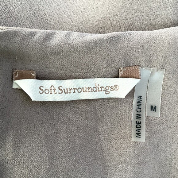 Soft Surroundings Faux Suede Sleeveless Asymmetric Hem Dress Brown M - Picture 3 of 7